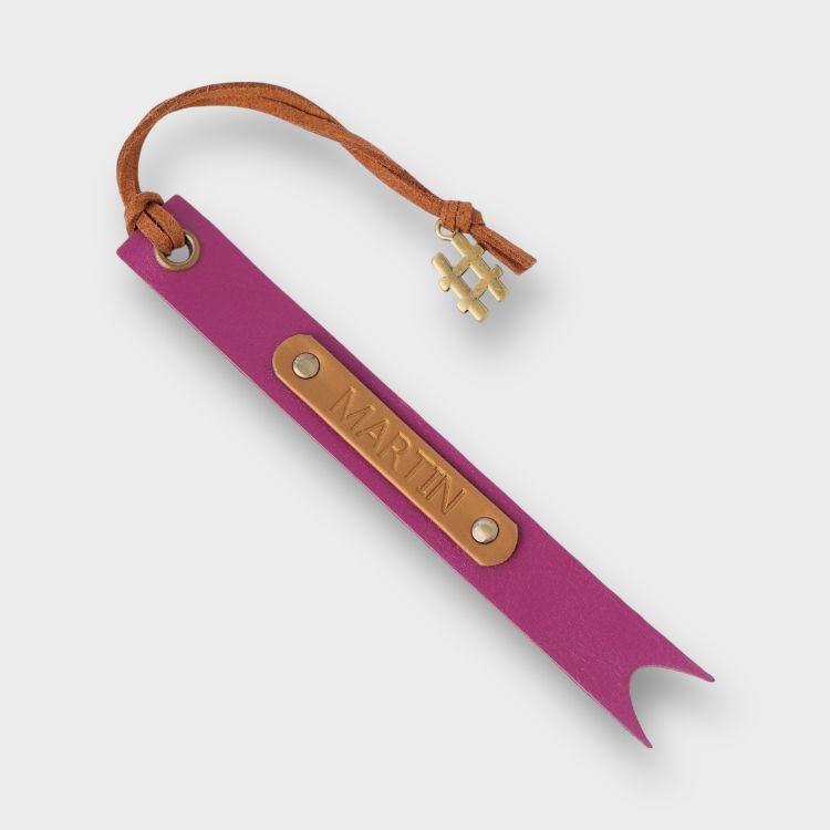 Buy Purple Personalized Vegan Leather Bookmark Online