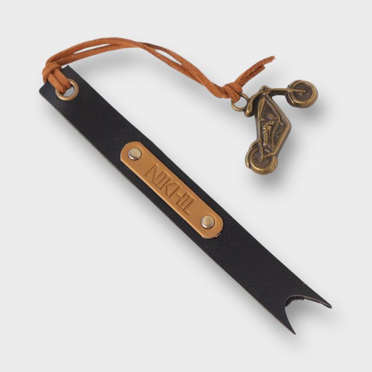 Buy Black Personalized Vegan Leather Bookmark Online