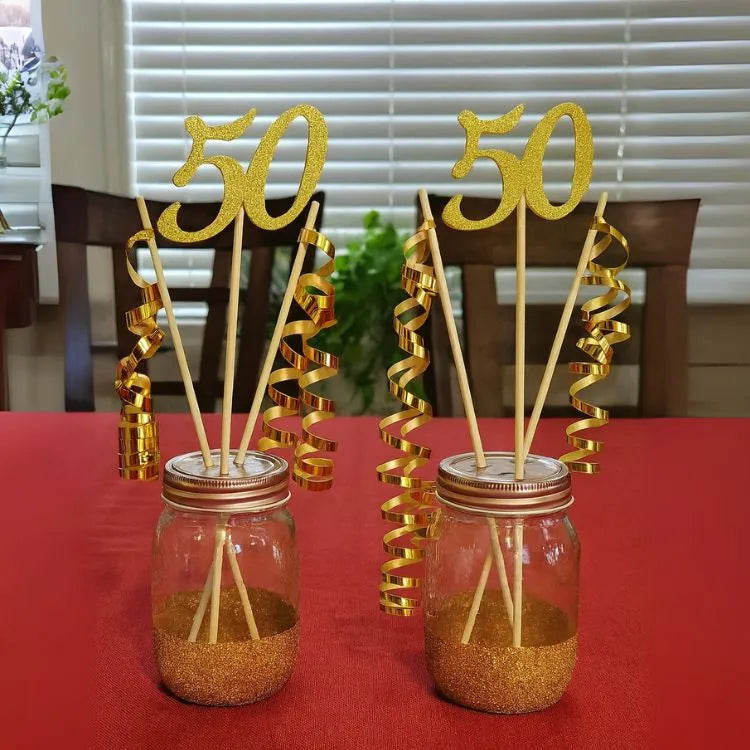 Custom Birthday Mason Jars with Printed Age Design
