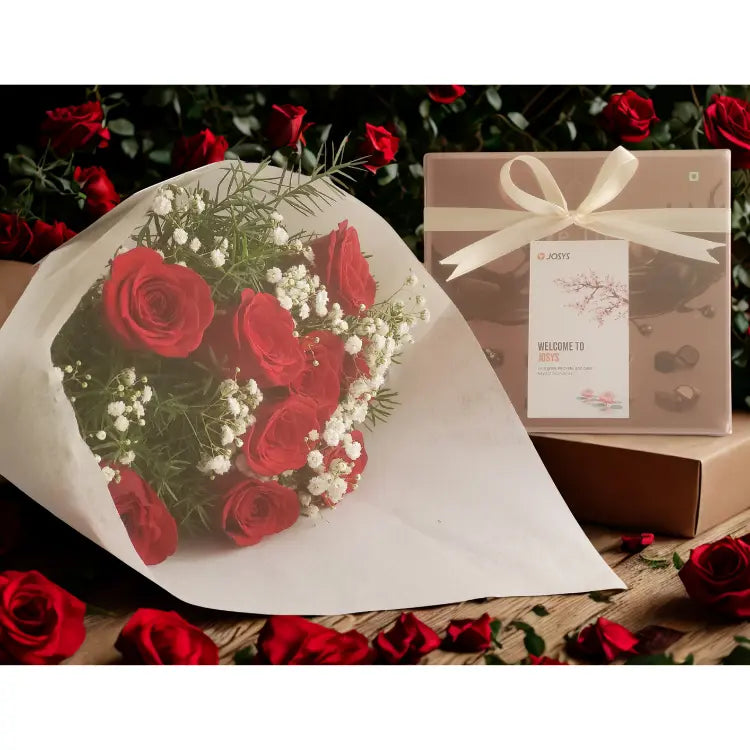 Rose Bouquet and Premium Chocolates
