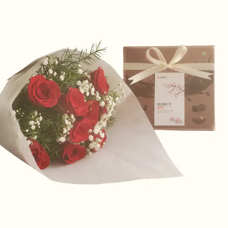 Rose Bouquet and Premium Chocolates