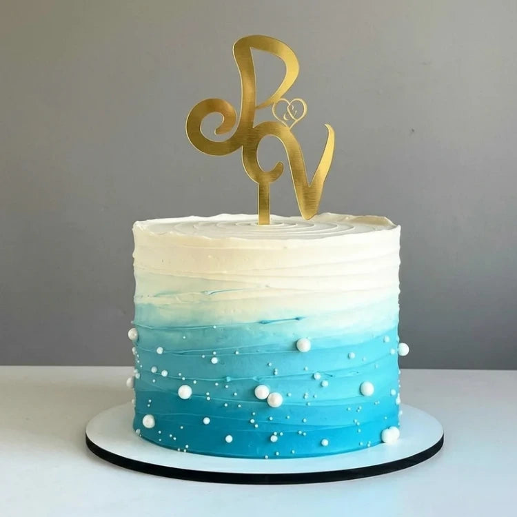 Engagement or Wedding Initials Cake Toppers