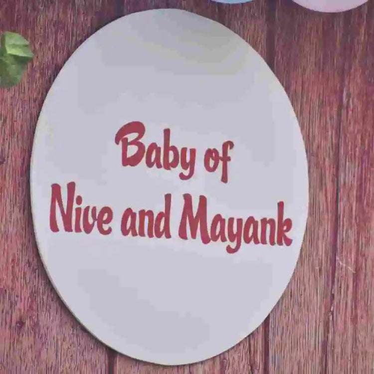 Book wooden finish baby shower decor with custom name board