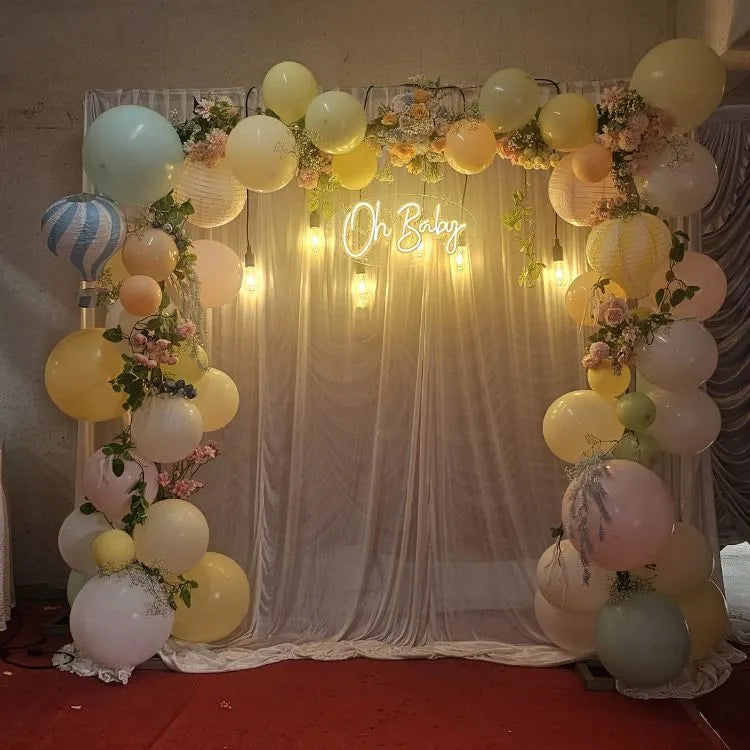 Floral Balloon Baby Shower Decor Welcome Board