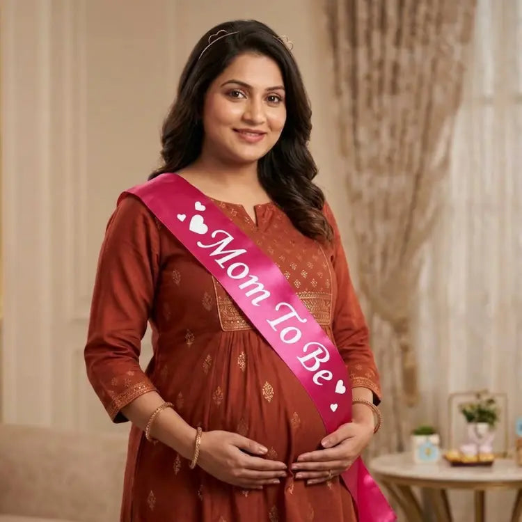 Pink mom to be sash for new mommy