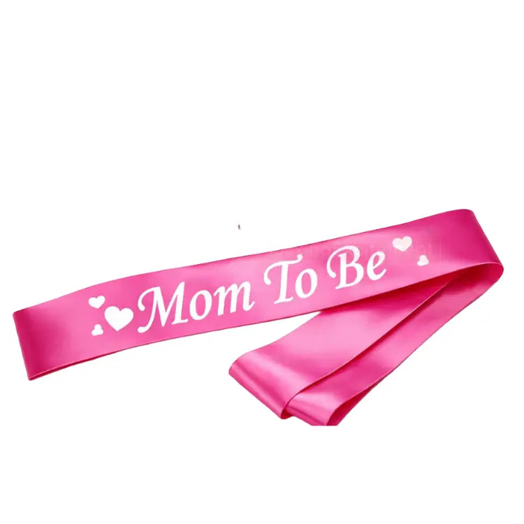 Buy Mom to Be sash in white satin with Mommy To Be sublimation print for baby shower