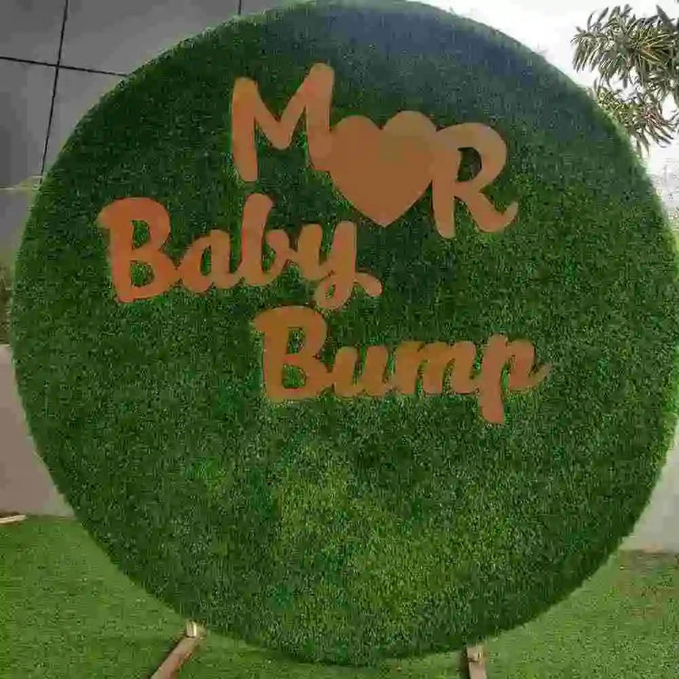Red and gold baby shower decoration for Bangalore party