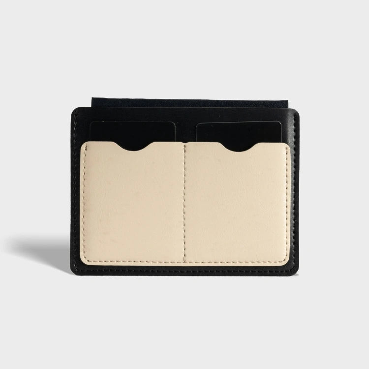 Shop black passport cover with dual card slots for travel