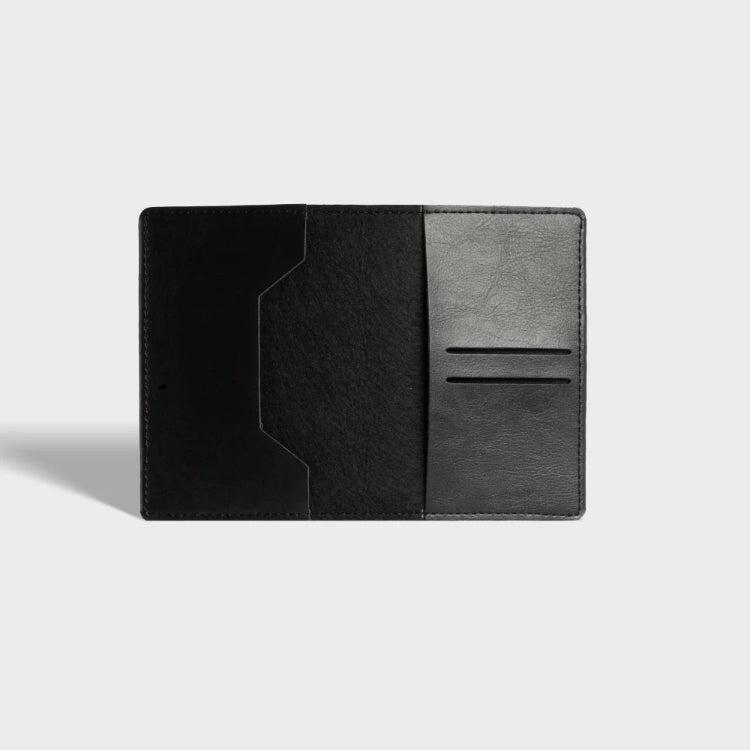 Get black personalized passport cover with card slots