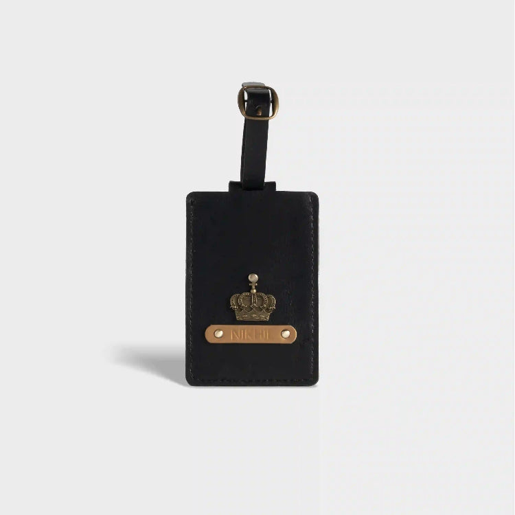 Buy Black Personalized Bag Tag Online with Charm