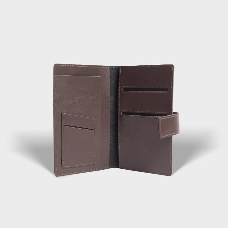 Buy brown personalized dual passport cover with multiple card slots