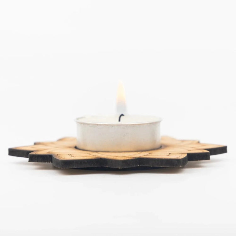 Order Brown MDF Floral Candle Holder for Diwali Gifts