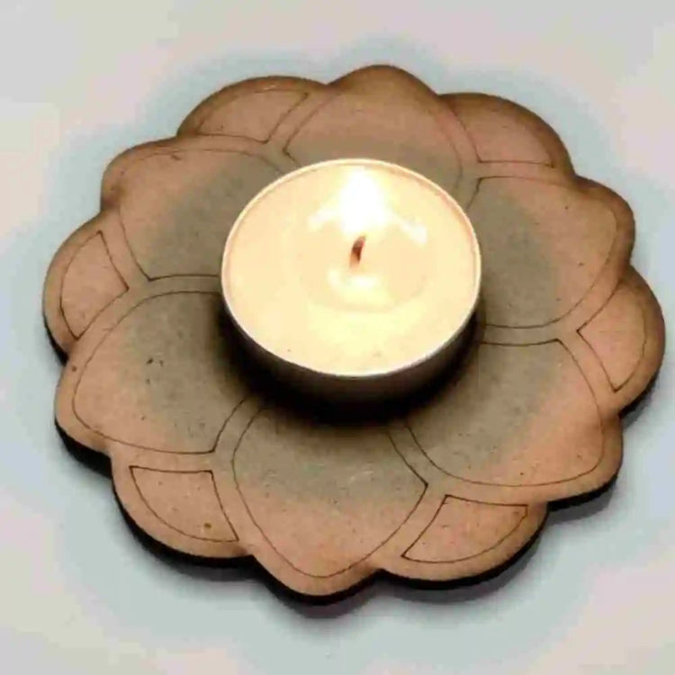 Buy Brown MDF Floral Petal T-Light Holder Online for Diwali Decor