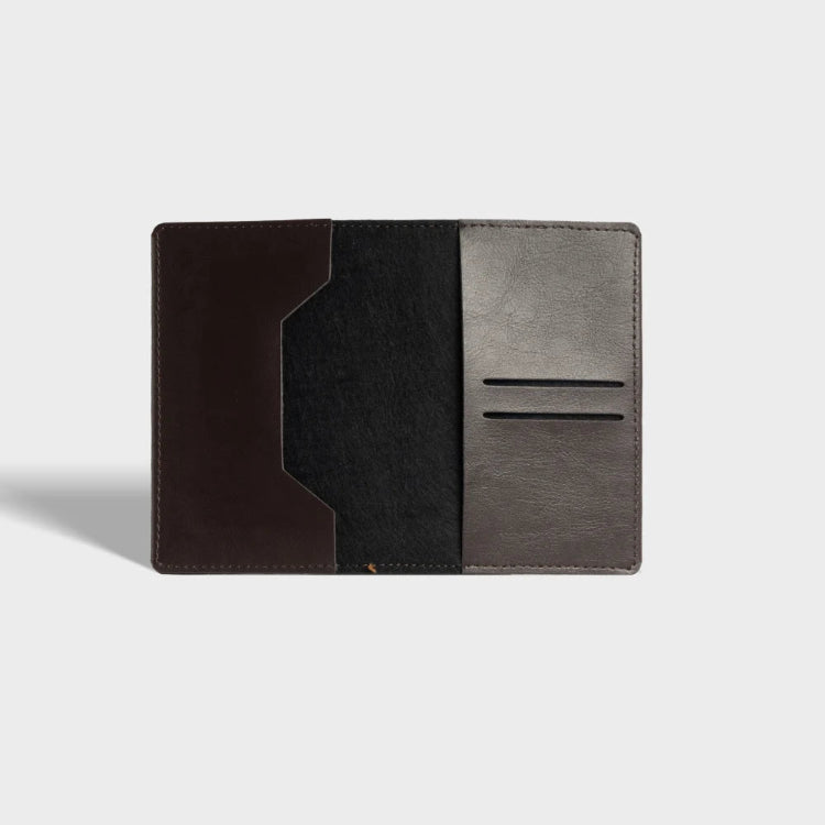 Shop brown personalized passport cover with inner card slots for travel
