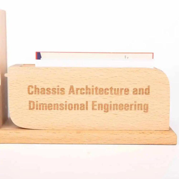 Buy brown wooden desktop holder with pen and card storage for employee gifts
