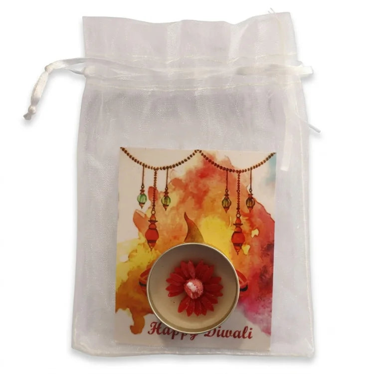 Order floral tea light holder for Diwali decor in assorted colours