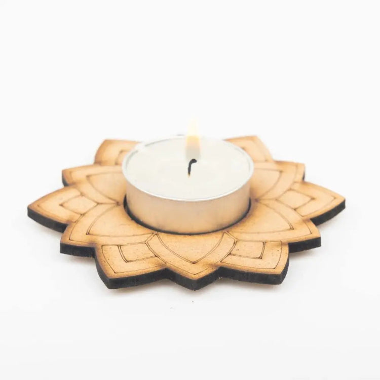 Shop Flower-Shaped MDF Tea Light Holder for Diwali Home Decor