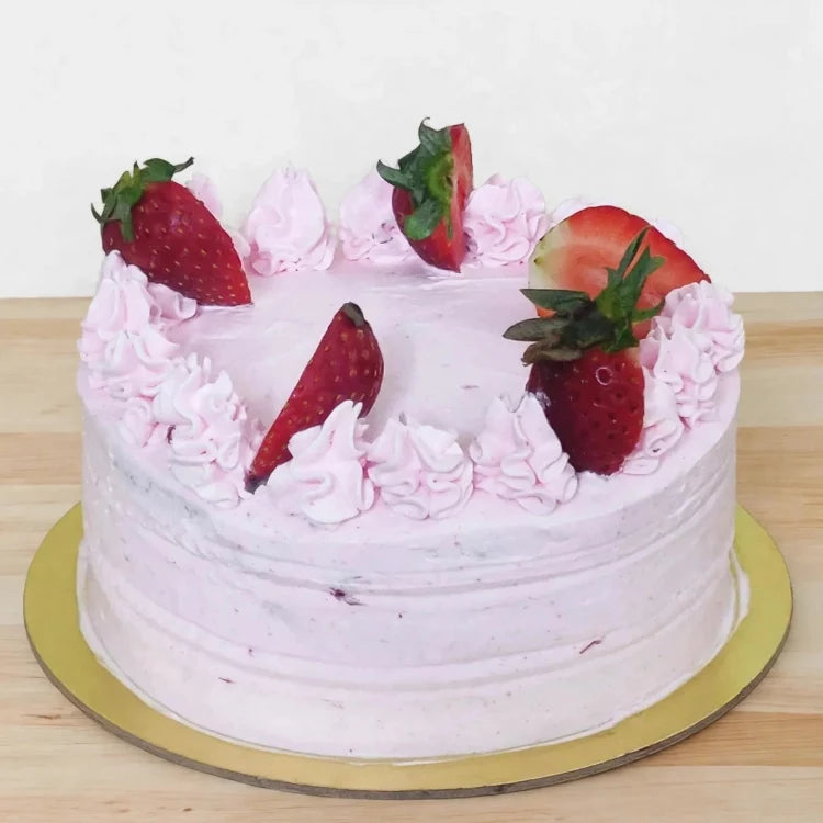 Order Fresh Strawberry Cake with whipped cream and fresh strawberry pieces