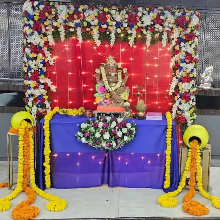 Get Quote for Ganesh Chaturthi lighting and floral decoration for events