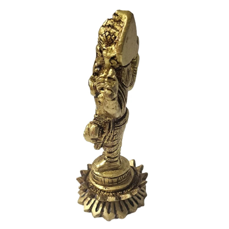Buy Ganesha Brass Idol with traditional detailing for home decor