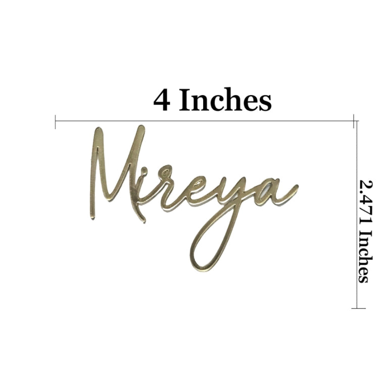 Order Gold 4 Inch Acrylic Name Cutout for Cake Decoration