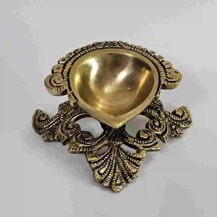 Buy Antique Leaf Brass Diya for Diwali Decor Online and Festive Gifting