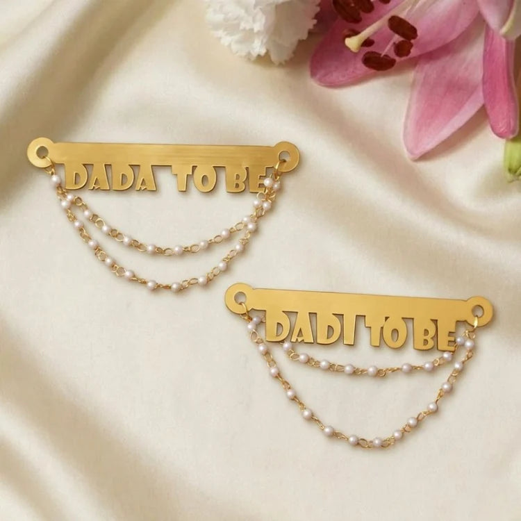Buy Gold Baby Shower Badges for Dada and Dadi To Be