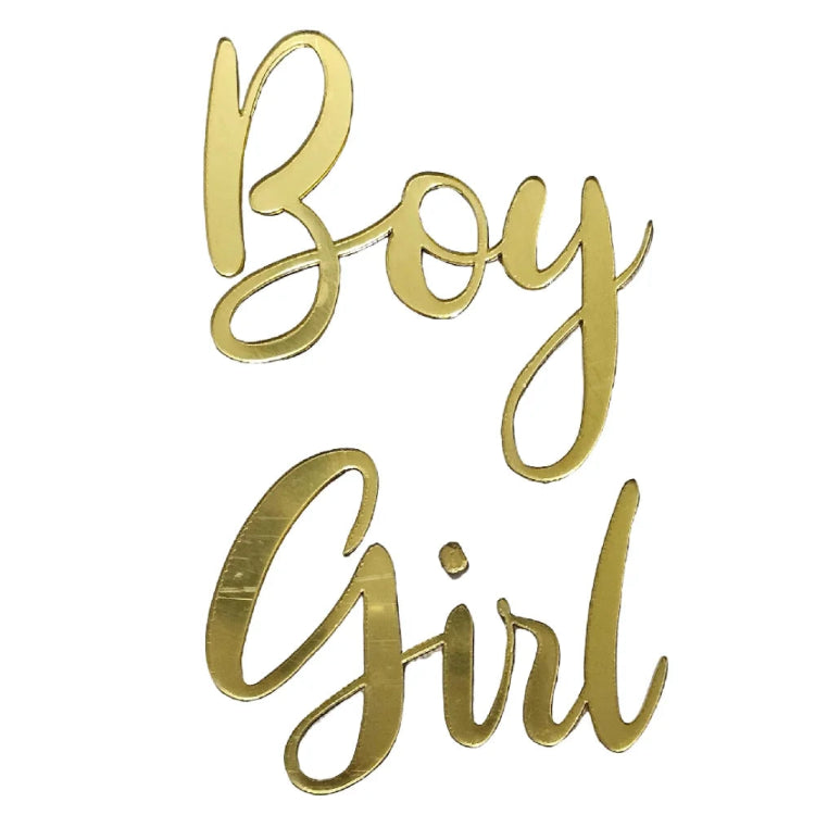Shop Gold Boy Girl Acrylic Cutouts for Gift Hamper Decoration