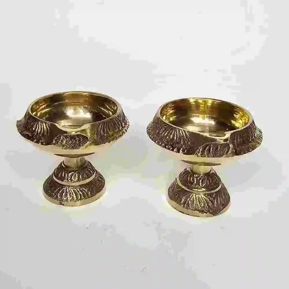 Order Designer Brass Deepam with Stand for Traditional Diwali Decor