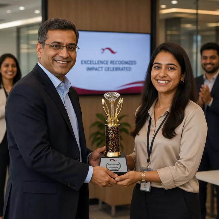 Buy gold Diamond Metal Award Trophy for employee recognition and corporate achievement