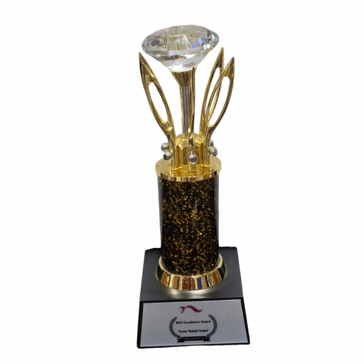 Order gold Diamond Metal Trophy with customised employee award details