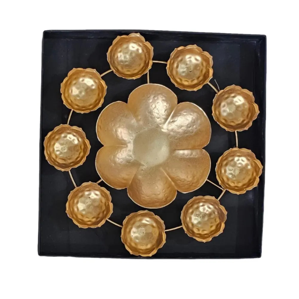 Shop Gold Flower Tealight Holder Online for Diwali Gifting