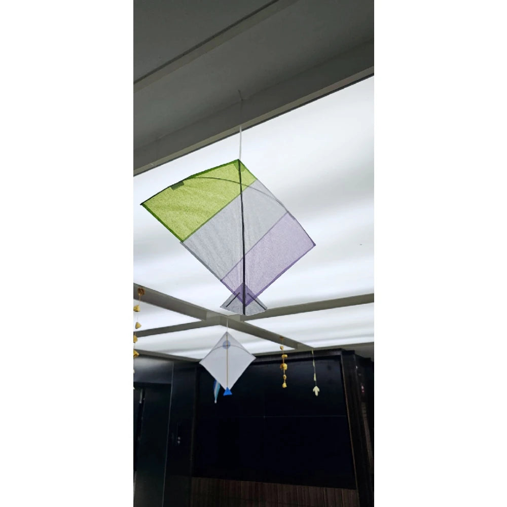 Book Green and purple Pongal kite ceiling decoration in an office