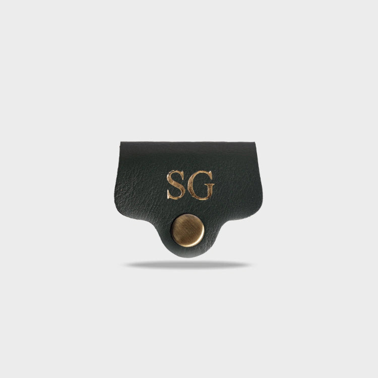 Buy green travel cable case with initials personalized