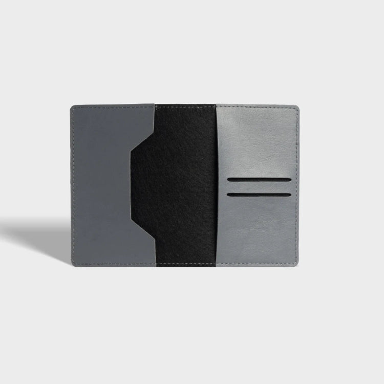 Shop grey passport cover with inner card slots for travel