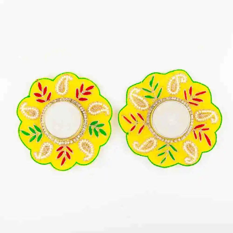 Order Handmade Floral T-Light Holder for Diwali Gifting