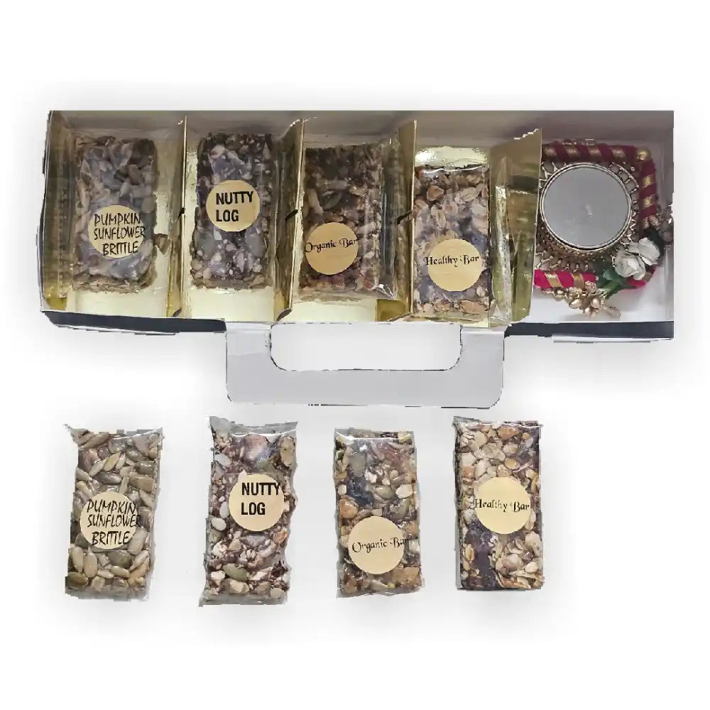 Shop Healthy Bar Diwali Hamper with four snack bars for employees