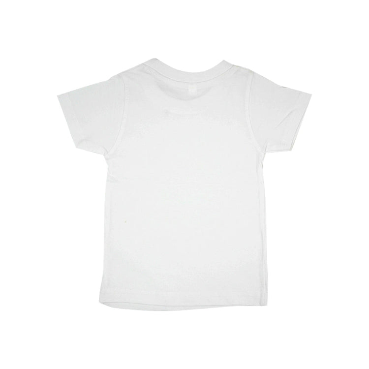 Shop kids white T-shirt with plain back and predefined transfer print