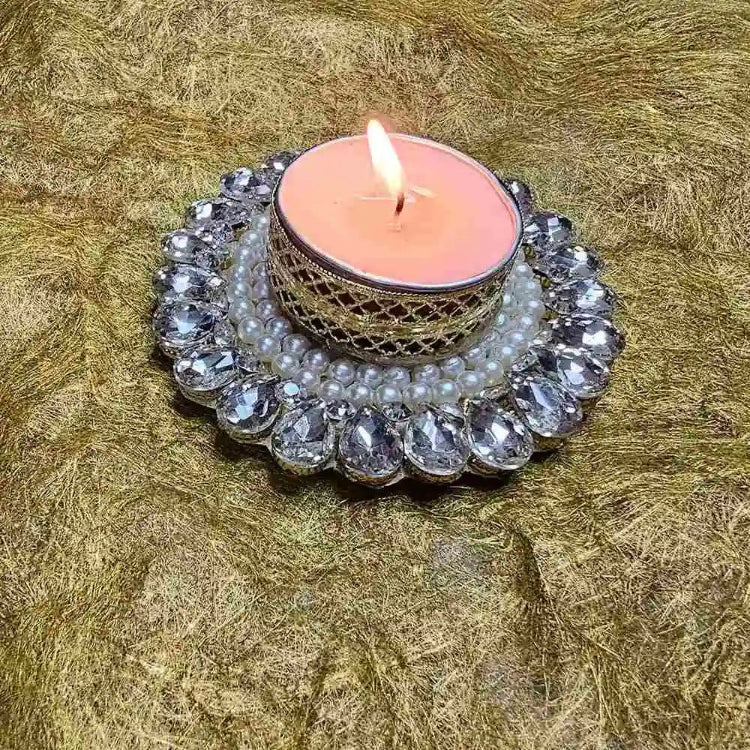 Order Kundan Pearl T-Light Holder for Diwali Gifting