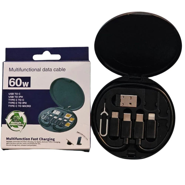 Shop multifunctional fast charging data cable kit with USB Type C, Lightning and Micro USB connectors