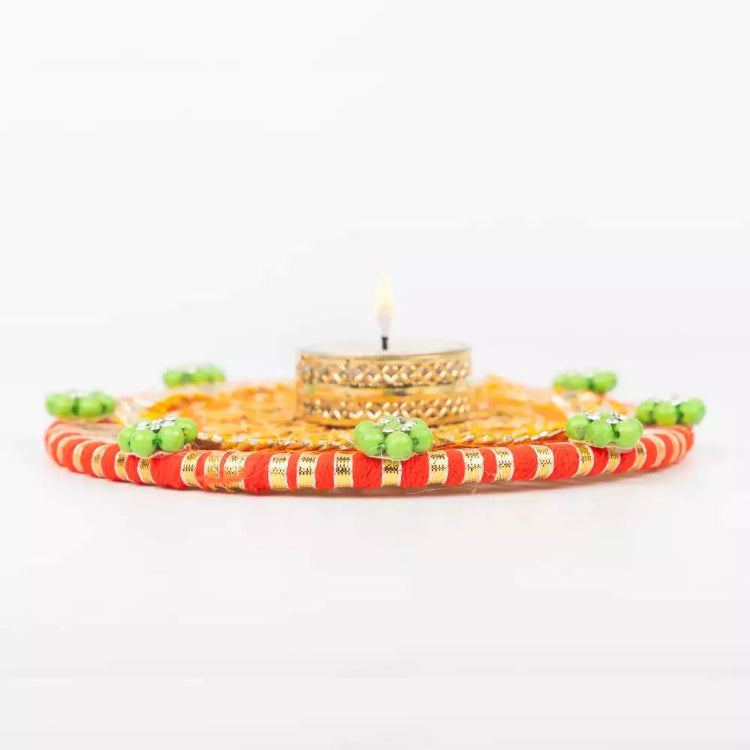 Buy Orange Diwali tealight holder for festive home decoration