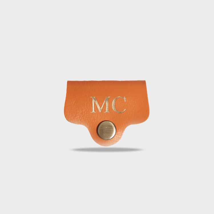 Buy orange travel cable case with personalized initials