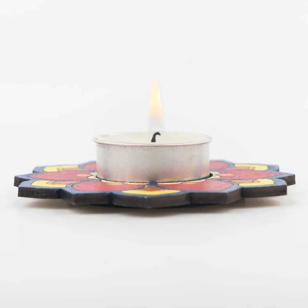 Order Painted Floral MDF T-Light Holder for Diwali Gifts
