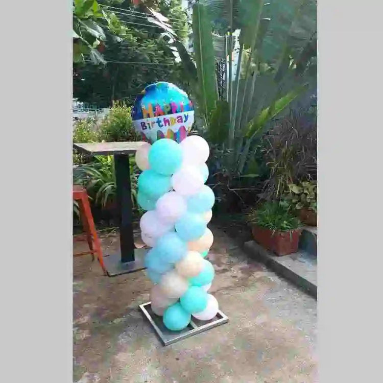 get pastel balloon decor with helium balloons for parties