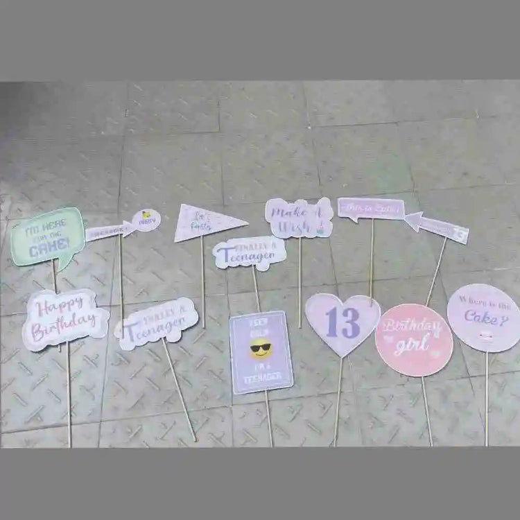 get pastel birthday photo booth props for party decor