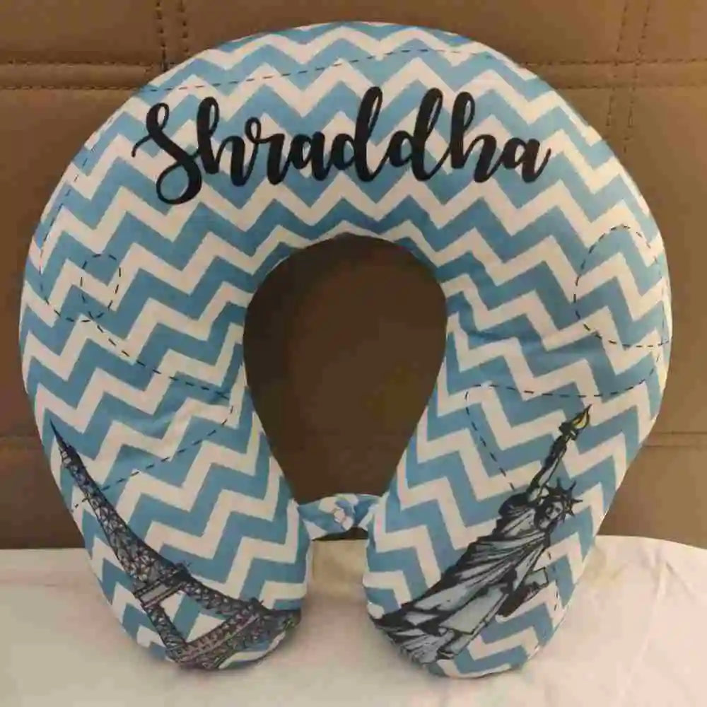 Shop a personalized couple travel pillow for anniversary and travel gifts