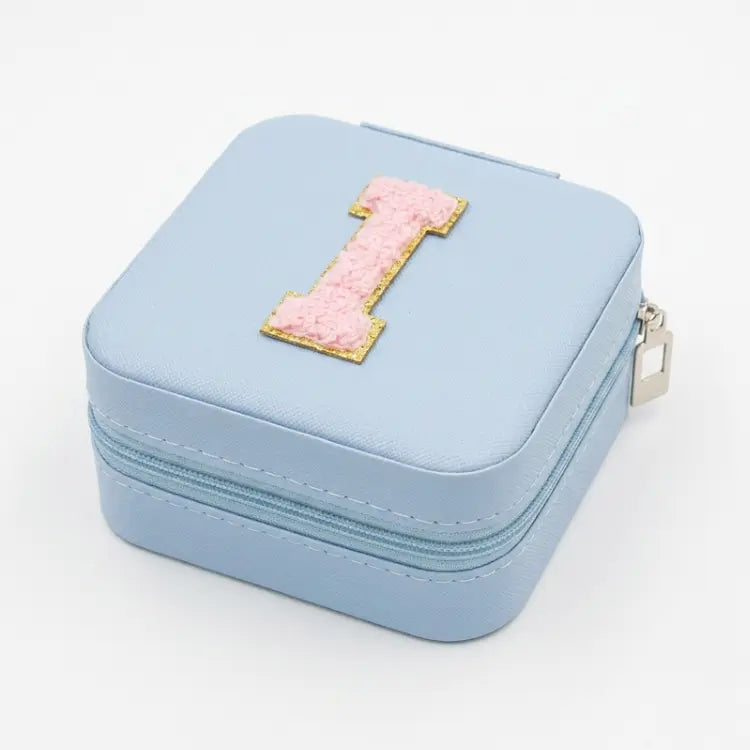 Buy personalized light blue jewellery storage box with initial