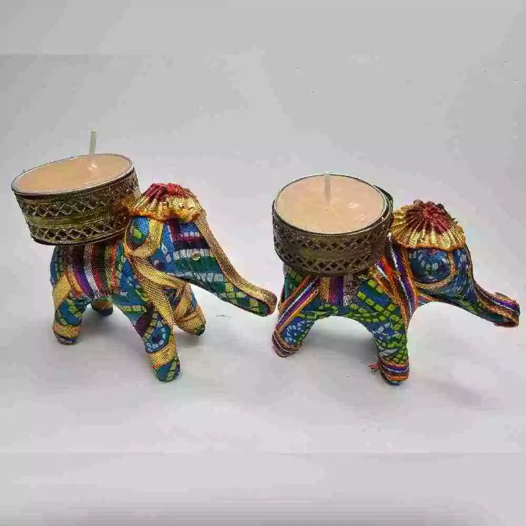 Shop Colourful Elephant Tea Light Holders for Diwali Gifts