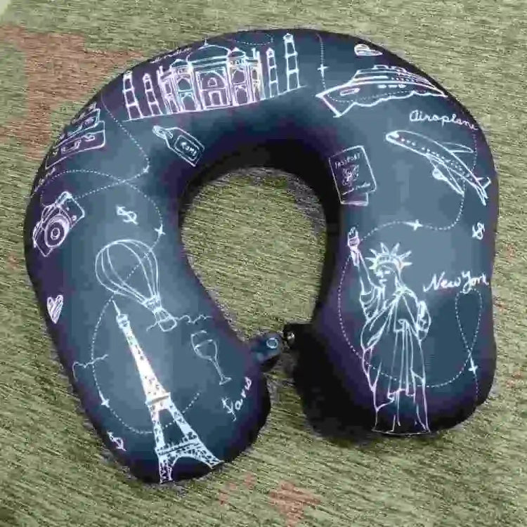 Shop printed travel neck pillow with landmark designs for travel comfort