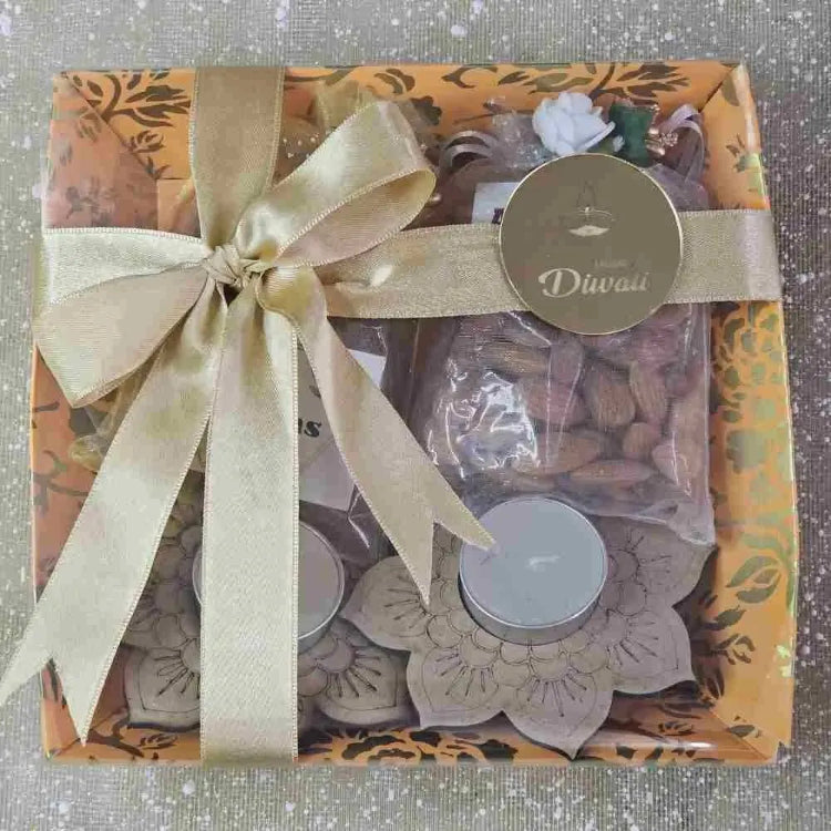 Shop Raisins and Almonds Gift Hamper in Festive Ribbon Packaging